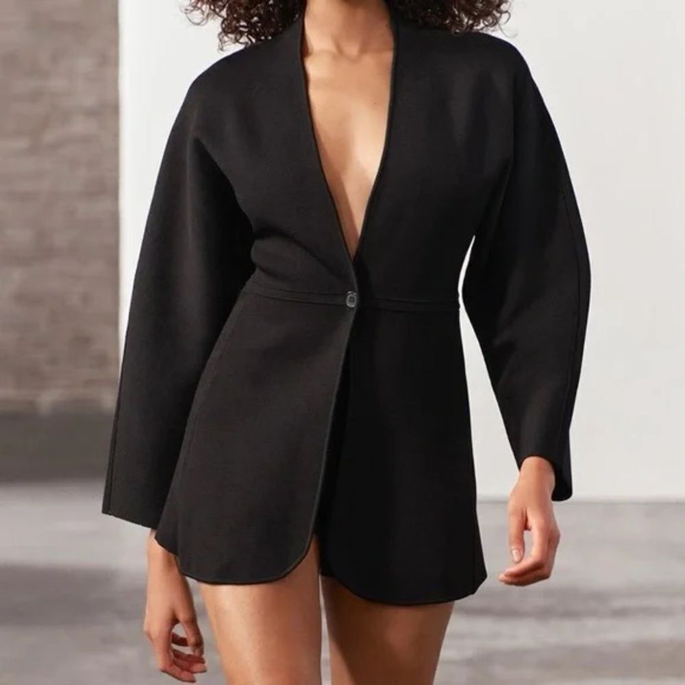 Elegant Black Blazer Dress